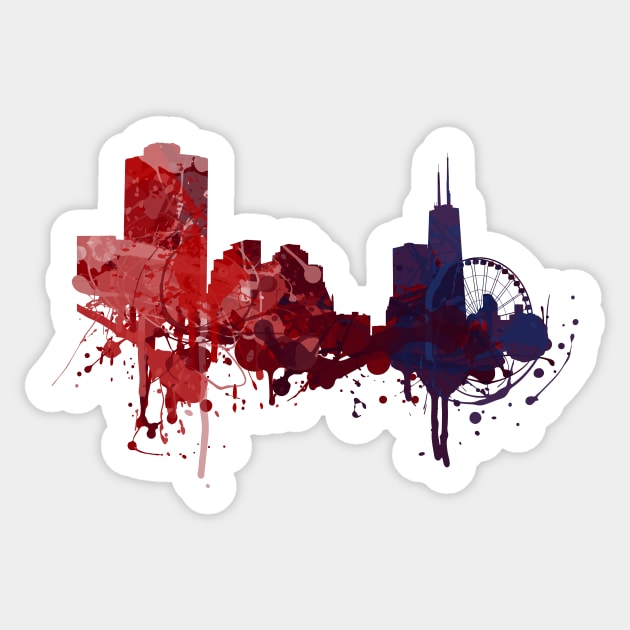 Chicago - Painted Skylines Sticker by DigitalShards